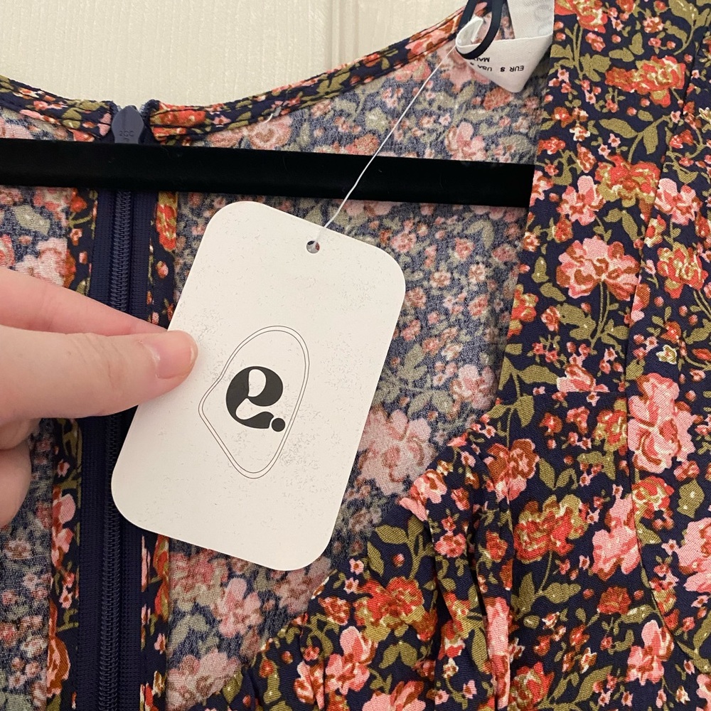 Elodie Floral Mini Dress NWT Size Women’s Small Short Sleeve Cottagecore - Picture 3 of 6